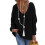 Damen-Winterstrickpullover mit V-Ausschnitt, einfarbig schwarz 4