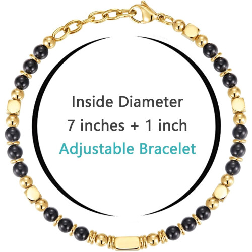 Women's Beaded Boho Bracelet Silver Gold 7+1 Inch 2
