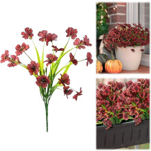 UV-Resistant Faux Silk Daisy Bundle for Outdoor Decor – Front Door, Porch, Patio, Garden, Balcony – Brown, Compatible with Spring Decoration