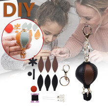 DIY-Set mit Leder-Schlüsselanhänger, handgenäht, 1 Set