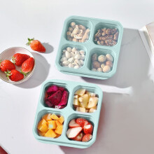4 Compartment Bento Box | Reusable Meal Prep Lunch Containers for Kids & Adults | Divided Food Storage Containers for School, Work, Travel | 2-Pack
