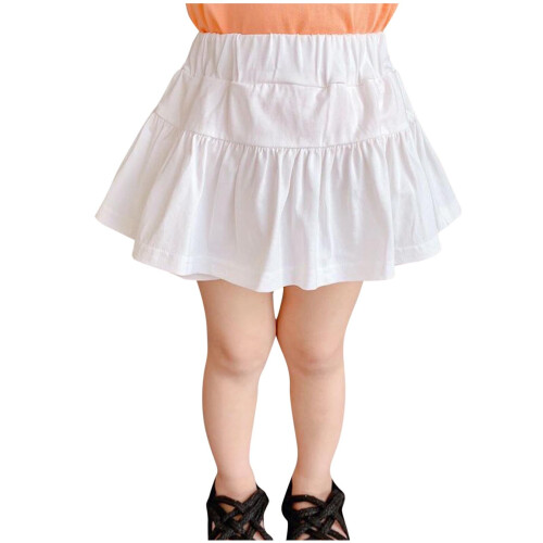 Girls Skort White Ruffle High-Cut 6-7 Years 2