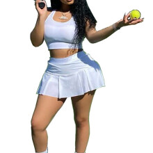 Women's 2-Piece Activewear Set: Sleeveless Crop Top and