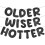 Σετ 3 τεμαχίων με γκλίτερ για γενέθλια Older Wiser Hotter, μαύρο 1