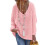 Damen-Winterstrickpullover mit V-Ausschnitt, einfarbig rosa 4