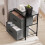 Nightstand Set of 2 Grey Fabric-Drawer Side Tables 3