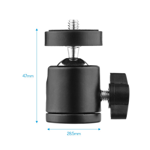 Svingbart stativadapter med kulehode, 1/4" skrue, 2 stk. 1