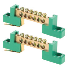 2pcs Ground Bus Bars Electrical Grounding Bars 6 terminals Ground Bar Ground Block Ground Rod