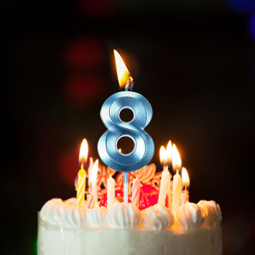 Multicolor Number Birthday Candles Cake Topper 1 Set 1