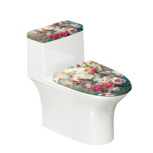 Protège-siège de toilette en tissu élastique souple 43 x 53 cm