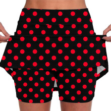 Women's athletic skort with pockets red 2XL-5XL