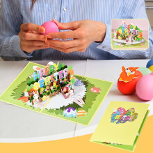 Easter 3D Pop Up Card with Envelope 6x8 inches