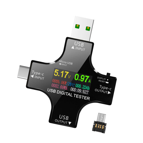 Δοκιμαστής USB τύπου C2 σε 1 με οθόνη IPS LCD 2