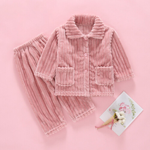 Kinderpyjamaset van flanel, roze, 2-delig, 3-4 jaar 2