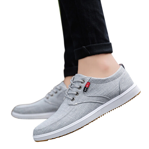 Graue Herren-Freizeitschuhe aus Canvas, Größe 39 2
