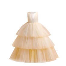 Girls Sleeveless Tulle Party Dress with Bow Accents