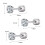 Opolski Rhinestone Stud Earrings Titanium Steel Round Cubic 5