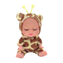 5 Inch Lifelike Mini Baby Doll with Animal Clothes