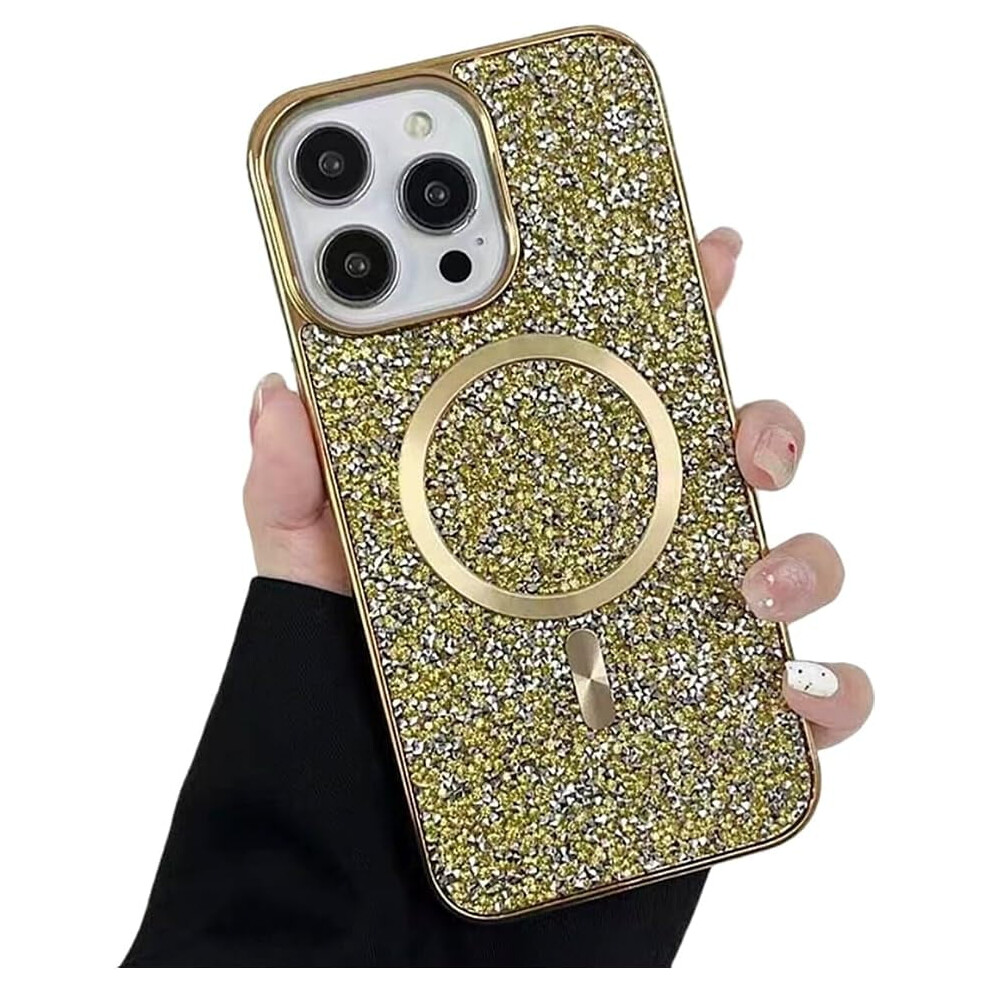 Crystal Diamond Glitter Magsafe Case For Iphone 14 Plus Gold 9023022204240