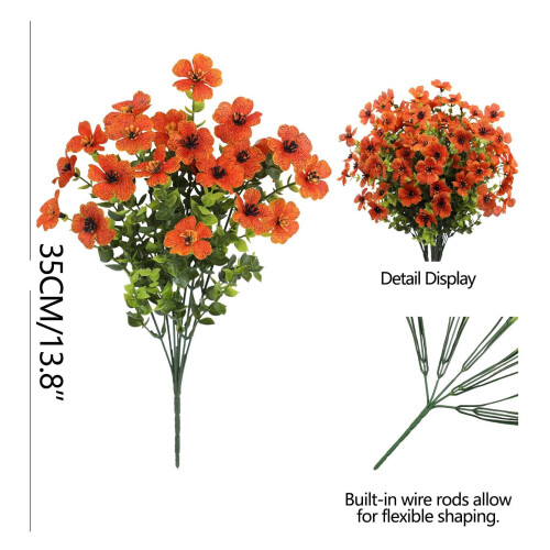 Künstliche Blumen, bunt, aus Kunststoff, 10er-Pack 1