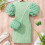 Grünes Strickkleid-Set mit Puffärmeln für Kinder, inklusive Tasche 7