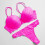 Damen-Spitzenwäsche-Set mit Stahlringen, pink 2