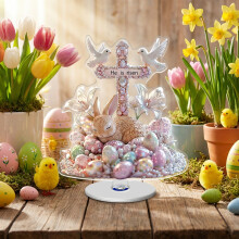 Easter Decorations 2D Flat Acrylic Desktop Rotating Ornament Desktop Decoration Easter Theme Decoration Accessories(Y,Acrylic)