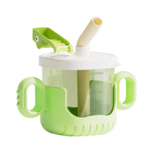 Weighted Straw Trainer Cup for Kids, Silica Gel Sippy Cup with Soft Spout, Leak-Proof & Clear Scale, Non-Slip Handle, Toddler Drinking Cup