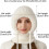 Conjunto feminino 3 em 1 de gorro, cachecol e máscara de tricô 7