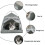 Lit-grotte gris fermé et chaud pour chat et chien 6