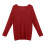 Damen-Winterstrickpullover mit V-Ausschnitt, einfarbig rot 6