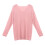 Damen-Winterstrickpullover mit V-Ausschnitt, einfarbig rosa 6