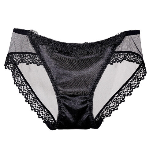 Women's Silk Satin Lace Briefs Breathable Underwear