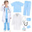 Kinderdoktersoutfit: witte laboratoriumjas met blauwe accenten 2