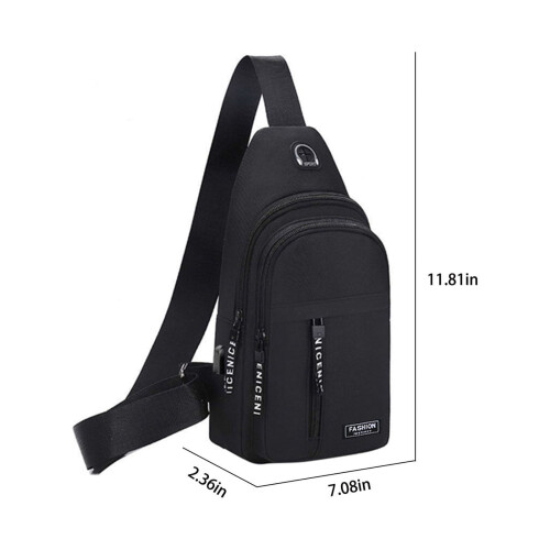 Ανδρική τσάντα ώμου crossbody με θύρα φόρτισης και 1