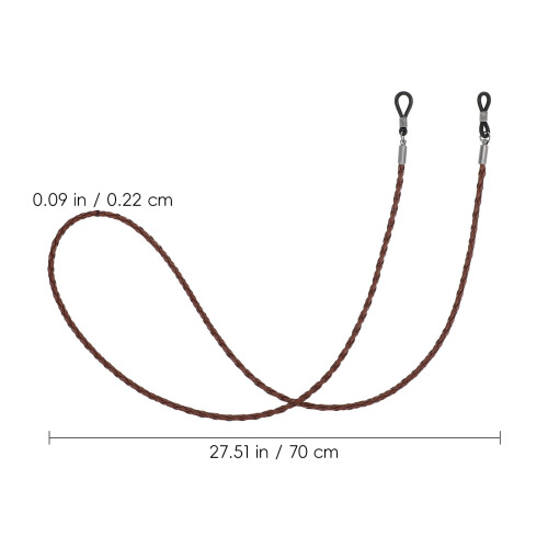 Eyeglass Strap Chain Brown PU 1 Pack 1