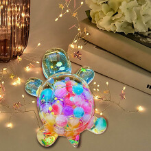 Exploding Flash Turtle Toy for Sensory Play, Pool and Aquarium Fish Tank Decorations, Desk Top 3D Sea Turtle, Sensory Relaxing Desktop Decor Art