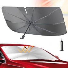 Car Sun Shade Windshield Umbrella, Folding, UV Block Coating, 31.5"*55"