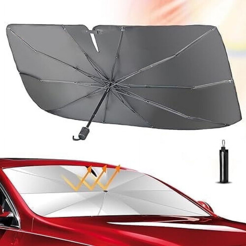 Car Sun Shade Windshield Umbrella, Folding, UV Block Coating, 31.5"*55"