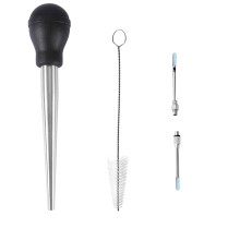 Food-Grade Stainless Steel Turkey Cooker with Silicone Suction Bulb, 2 Detachable Needles & Cleaning Brush – Compatible with Baby Food Cookers