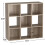 Bibliothèque en bois à 3 niveaux et 9 cubes, marron 3