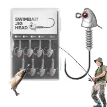 Swimbait Jig Head 15 Pieces Fishing Hooks Non-Slip Swimbait Hooks for Offshore Trolling Catfish Bass Walleye Saltwater Crappie Angling bearable