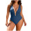 Maiô feminino de uma peça com controle de barriga e decote em V 1