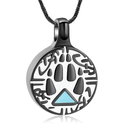 Collier urne en forme de patte pour cendres d'animal de compagnie - Mémorial pour chat ou chien