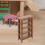 Mini estante de madeira marrom para decoração, 3 níveis. 6