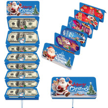 Santa Claus cash pull envelopes red folding greeting card