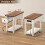 Farmhouse End Table with Charging Station White Brown 7