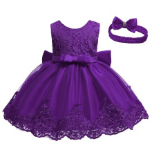 Girls' Princess Tutu Dress with Lace Bowknot and Headband
