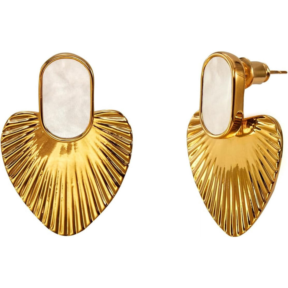 Heart Statement Earrings 24K Gold Plated-image-OPC-PW9VBJJ-NEW
