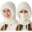 Conjunto feminino 3 em 1 de gorro, cachecol e máscara de tricô 4